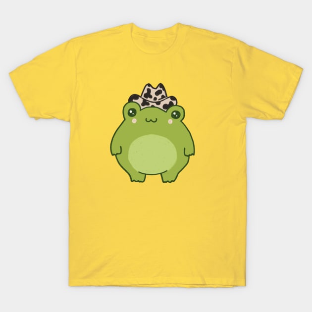 Yee-Haw Kawaii: Cute Frog Rocks a Cowboy Hat - A Charming Cottagecore Aesthetic for Cowboy and Cowgirl Hearts T-Shirt by Ministry Of Frogs